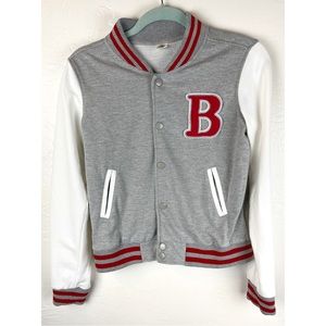 love tree jacket varsity jacket Medium Grey Red Cotton Blend.